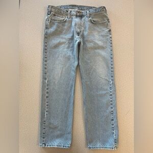 Carhartt Blue Denim Traditional Fit Straight Leg Jeans Mens 36x30